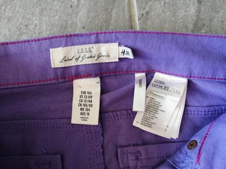 Rifle ham levanduľová, v164, 13-14 r., h&m,164