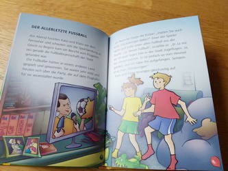 Kniha v nemčine-chytanie príšery, čo žerie loptu, 