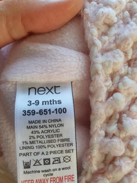 Trblietkava zateplena ciapka + rukavicky, next,68