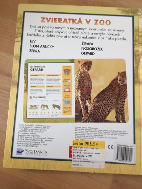 Puzzle kniha zvieratká v zoo, 