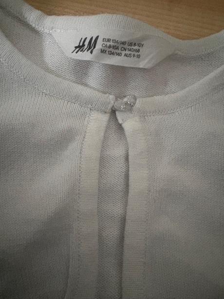 Bolerko biele 8-10 rokov, h&m,140