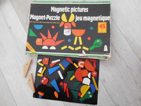 Magnetic pictures-45, drevená magnetická puzzle,, 