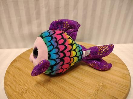 Plyšová farebná rybka, trblietavé oči, ty, 18 cm, 