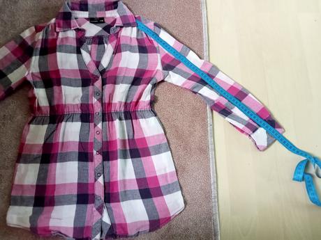 Károvaná predľžená blúzka - košeľa, crashone,140