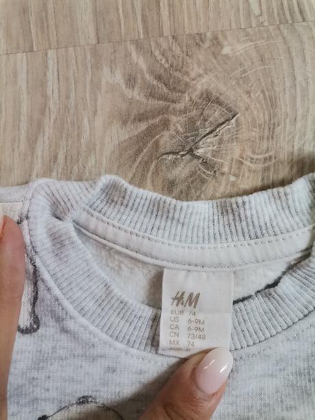 Sivá mikina s macikmi, h&m,74