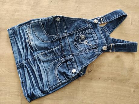 Riflová suknička na traky, 116