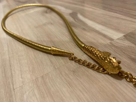 Krásny elegantný zlatý opasok náhrdelník tvar hada,
