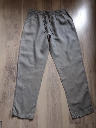 Ľanové nohavice h&m, h&m,m