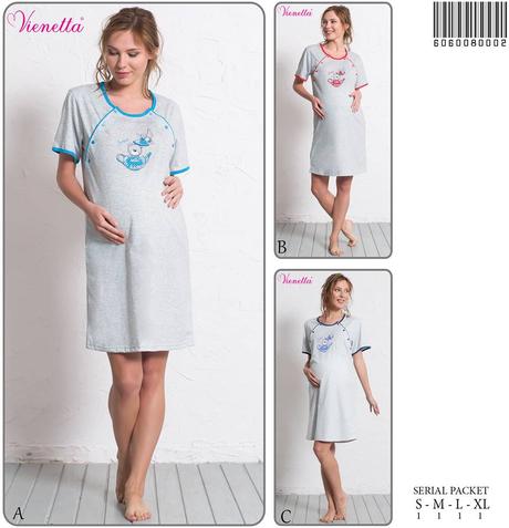 Materská nočná košeľa na kojenie bavlnená, vienetta secret,l / m / s / xl / xxl
