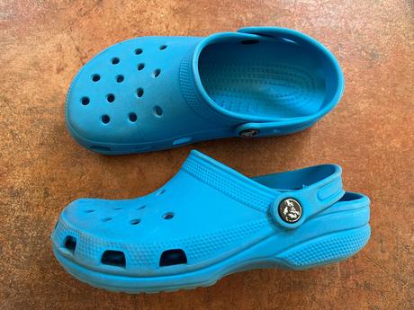 Modre crocs (m3/w5, veľ.35), crocs,35