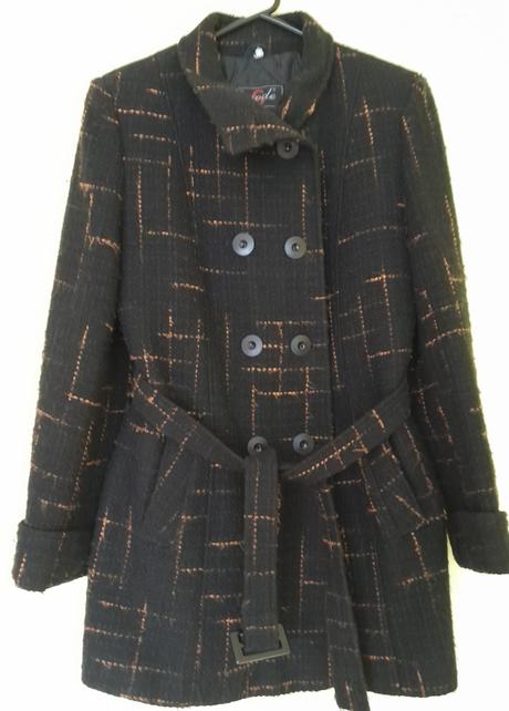 3/4 čiernooranžový kabát, 38