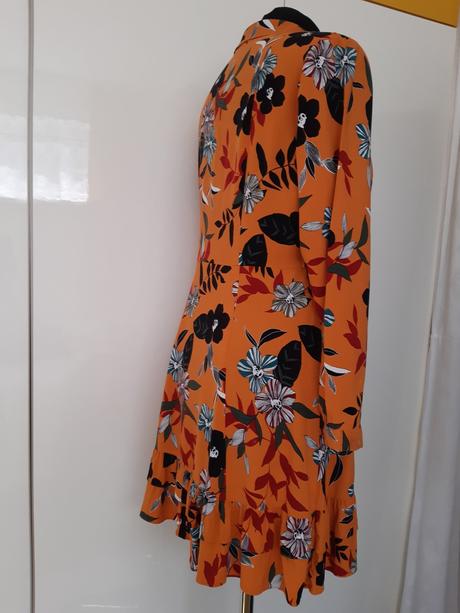 Šaty- košeľové, papaya,40