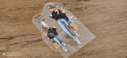 Nažehľovacia nálepka - mom wow  - 16x25 cm, 