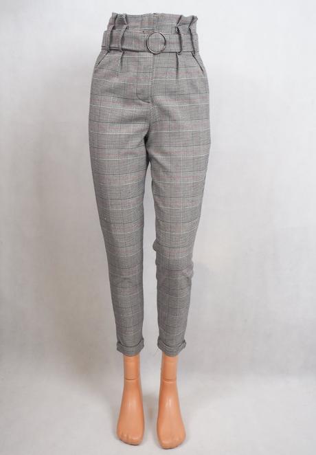 Kvalitné káro nohavice janina, 34