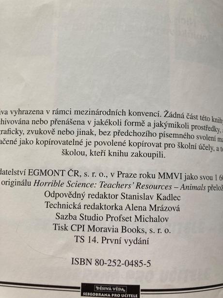 Děsivá věda zvířata - sebeobrana pro učitele,