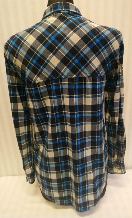 Dámska károvaná modro čierna košeľa, apricot, s