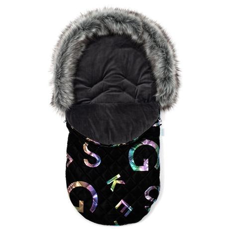 Luxusný fusak s kožušinkou climber čierny,