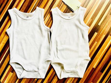 68 zn.h&m nové 2 kusy biele bavlnené bodytielka, h&m,68