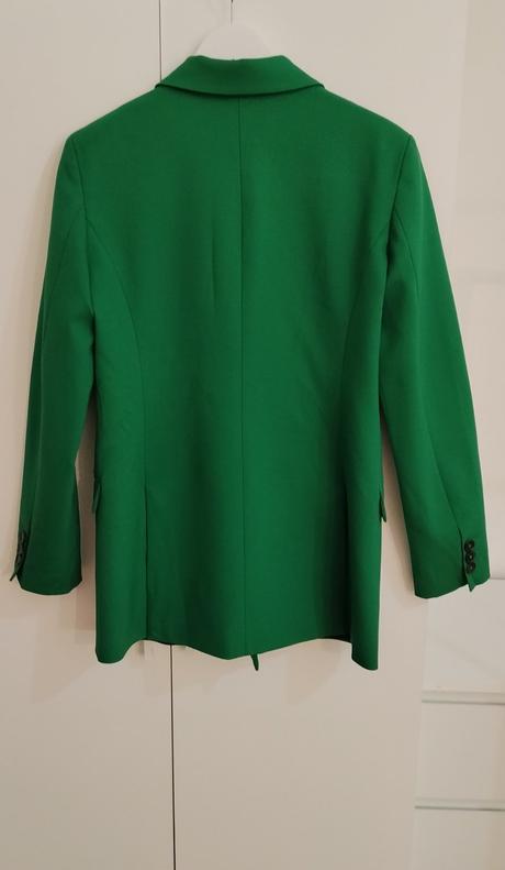 Luxusný smaragdový vlnený kabát solotre, 38