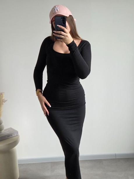 Čierne midi šaty s/m, s