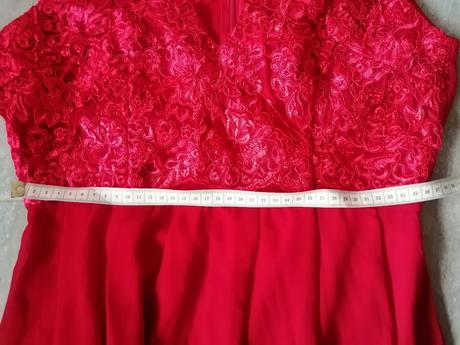 Luxusné červené maxišaty ax paris,v40,s čipkou, 40