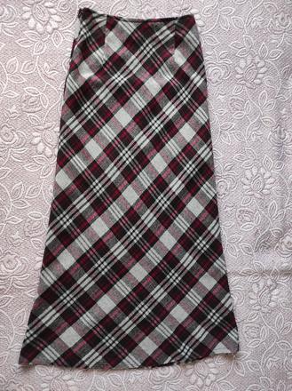 Károvaná maxi sukňa, veľ. s, 36
