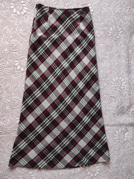 Károvaná maxi sukňa, veľ. s, 36