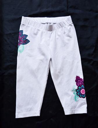 Biele leginky s kvietkom 122/128, pepperts,128