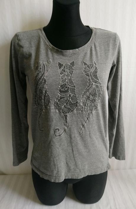 Dámsky tmavo sivý top s motívom, jean pascale, s