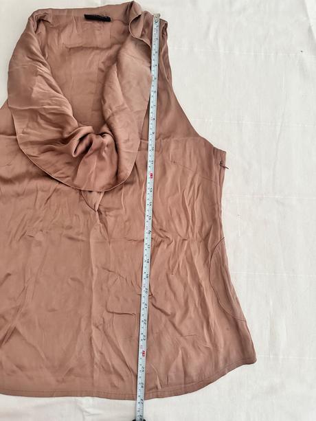 Elegantný hodvábny top s nariaseným golierom, m