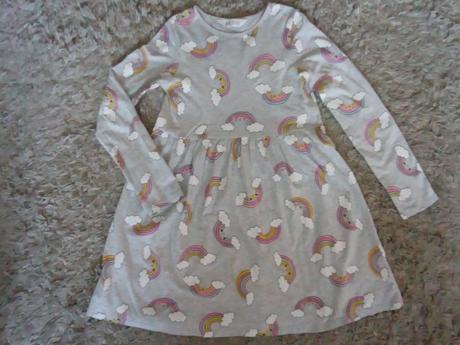 Šaty - dúha a obláčiky, h&m,134