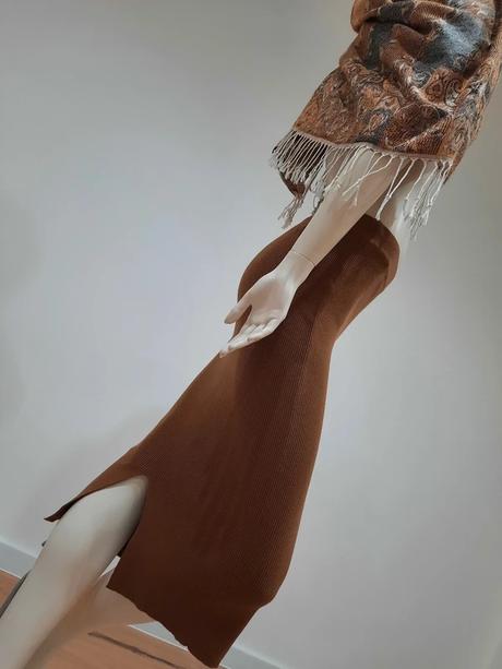 Úpletová midi sukňa m/l, m