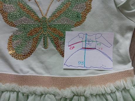 Bledozelené šaty s motýlikom 104, primark,104