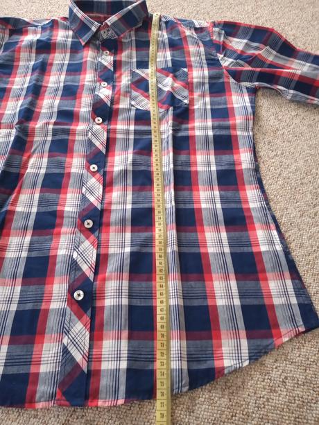 Kockovaná červená košeľa, fishbone,m