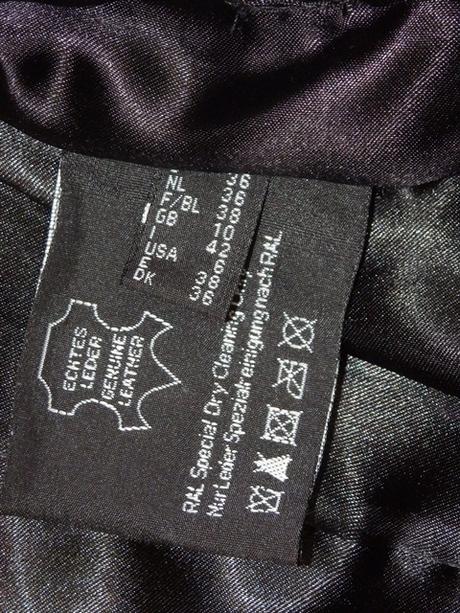 Luxusná čierna kožená bunda, 38