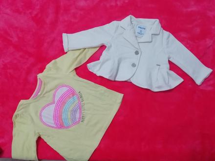 Biele sako pre babo + tricko 74/80, 68–80