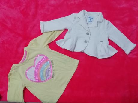 Biele sako pre babo + tricko 74/80, 68–80