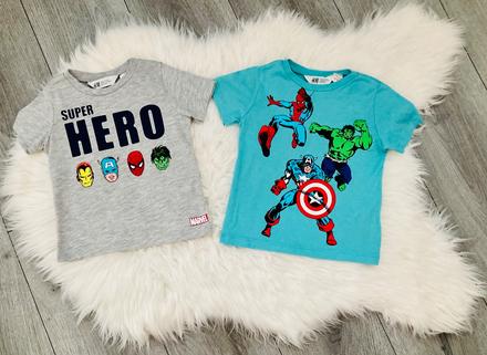 2x tričko marvel veľ. 92, h&m,92