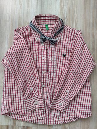 Bielo-červená košieľka zn. benetton, benetton,110