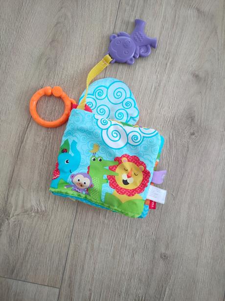 Látková knizka fisher price zvieratka, 