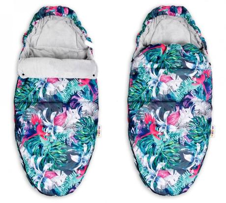 Fusak maxi s minky 105x50cm - flowers, sivý,