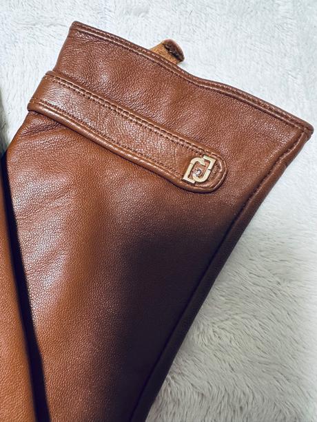 Kožené rukavice koňakovej farby liu jo, liu jo,l / m