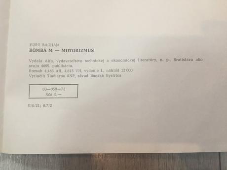 Kniha bomba motorizmus 1972, 