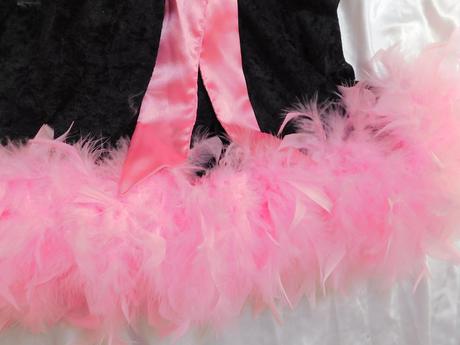 Pakne šaty/maska,čierno/ruzovej farby, 