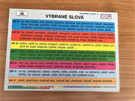 Slovenčina 11 ks obojsranné kartičky, 