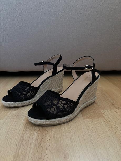 Sandále na klinovom opätku, deichmann,37