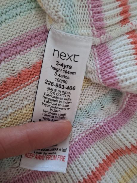 Pletené šaty next 3-4 r. 104, next,104