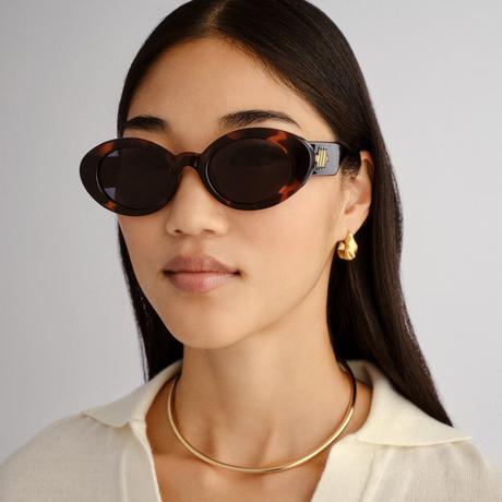 Le specs korytnačinové oválne slnečné okuliare, 