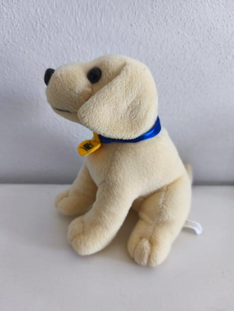Pes s modrým obojkom 19 cm, 