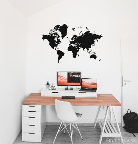 Nálepka na stenu - mapa sveta,